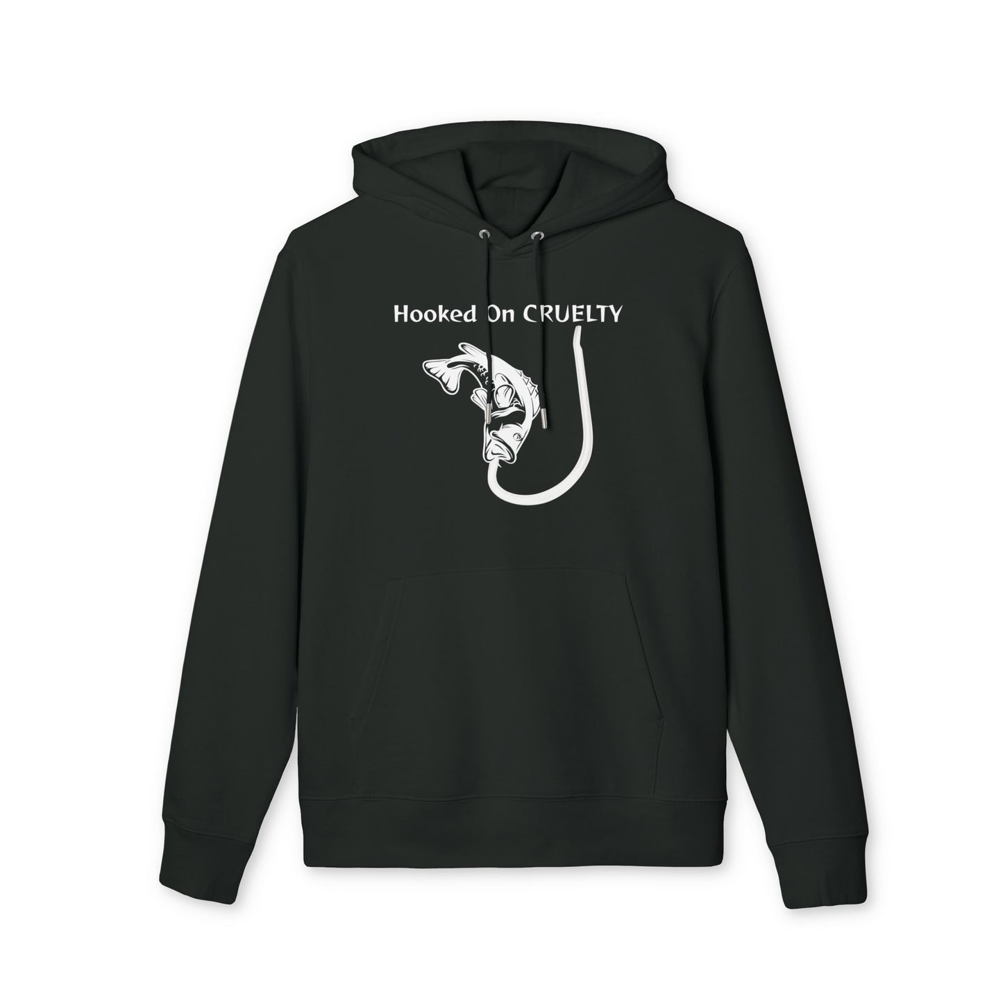 Hooked On Cruelty Design - Unisex Hoodie -  Against Fishing - Catch the eye of fishermen