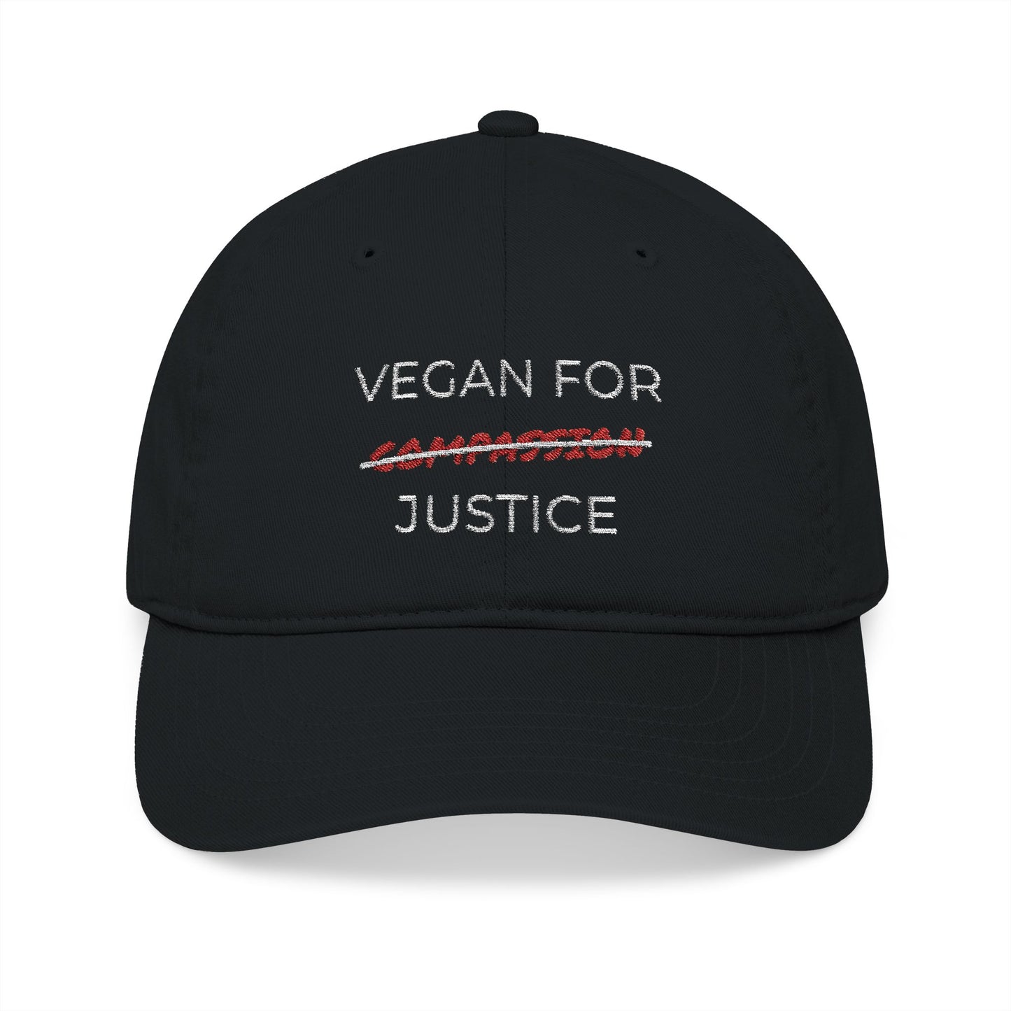 Vegan For Justice - Organic Embroidered Baseball Cap