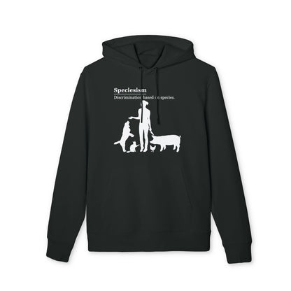 Speciesism Definition - Unisex Hoodie - Woman with Dog, Cat, Pig, and Chicken
