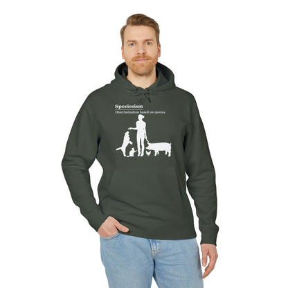 Speciesism Definition - Unisex Hoodie - Woman with Dog, Cat, Pig, and Chicken