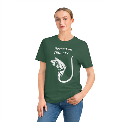 Hooked On Cruelty - Unisex Rocker T-Shirt - Against Fishing - Catch the eye of fishermen