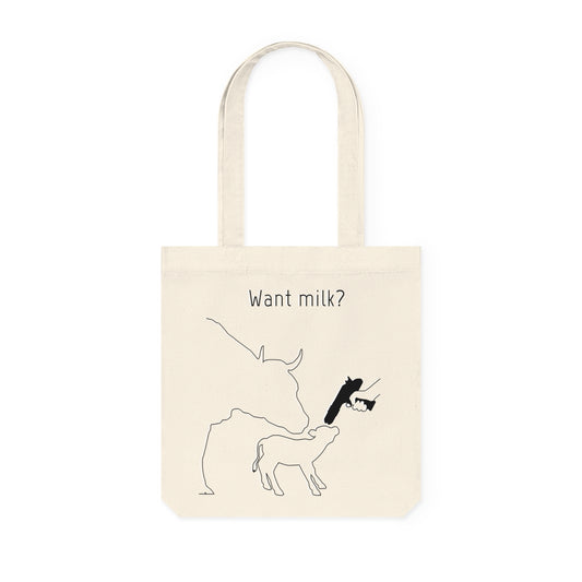 Want Milk? - Woven tote bag - Against Milk Industry