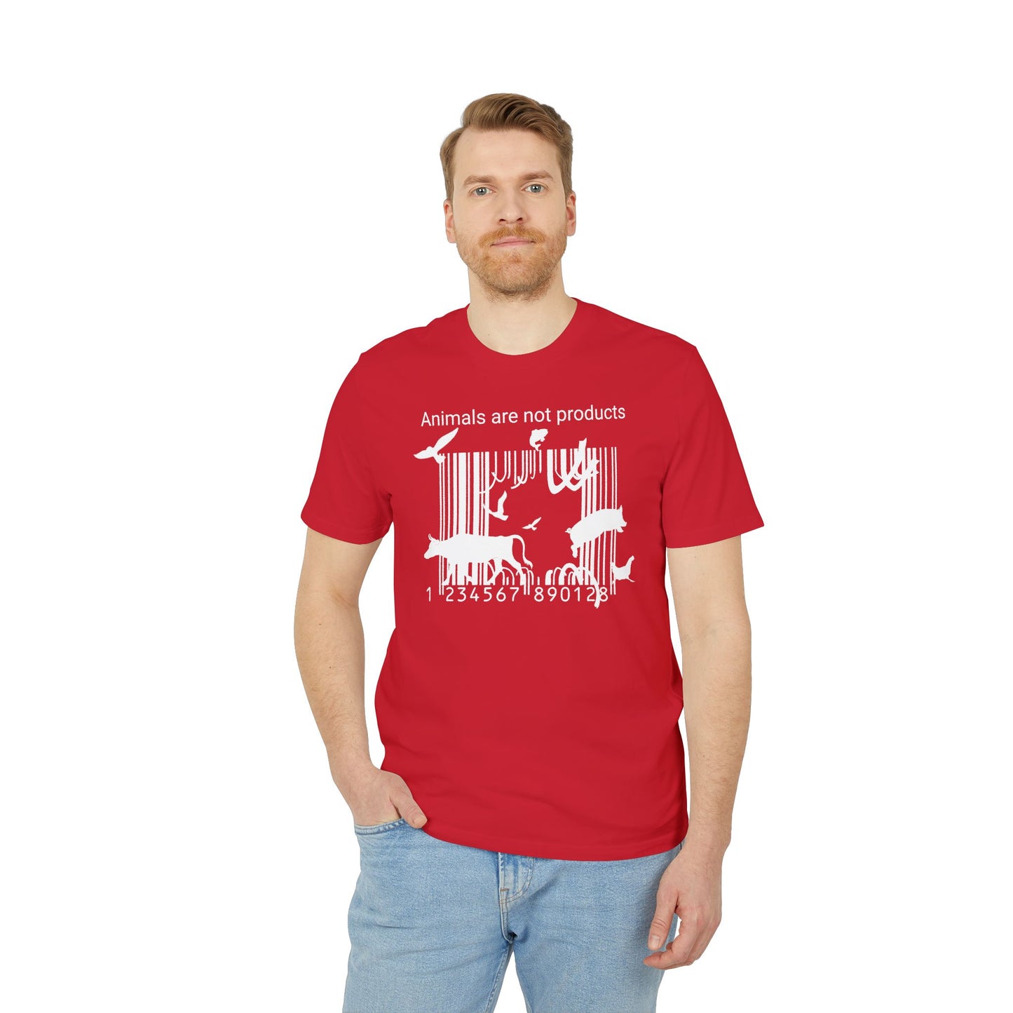 Animals Are Not Products - Unisex T-Shirt - Jumping out of Barcode