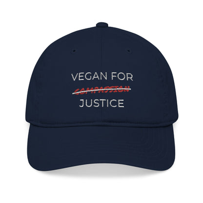 Vegan For Justice - Organic Embroidered Baseball Cap