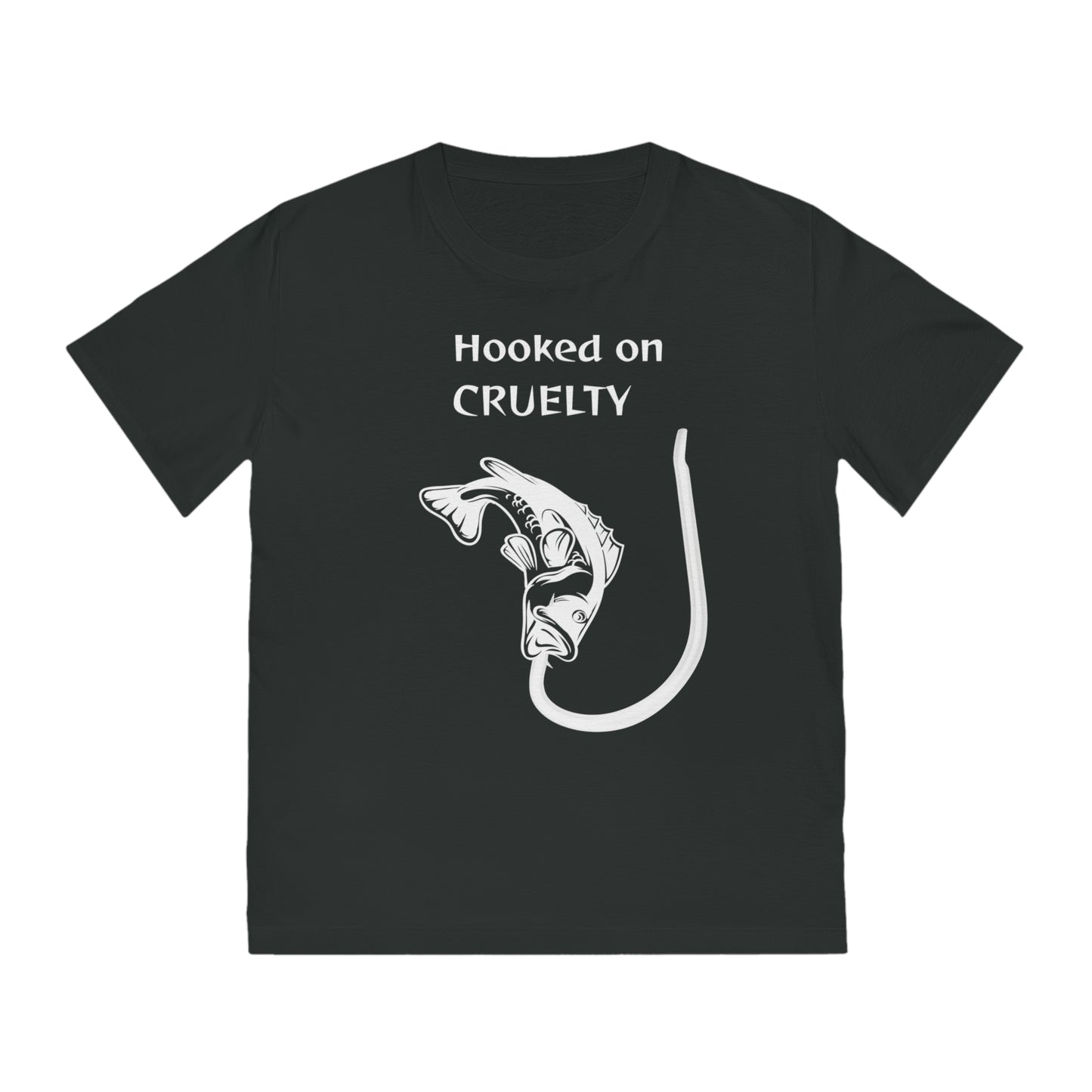 Hooked On Cruelty - Unisex Rocker T-Shirt - Against Fishing - Catch the eye of fishermen