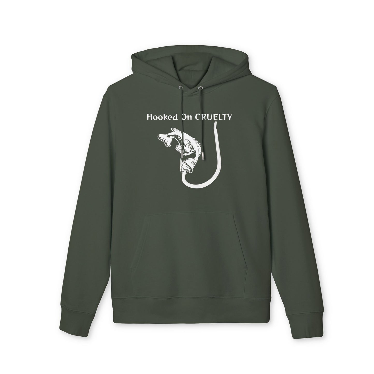 Hooked On Cruelty Design - Unisex Hoodie -  Against Fishing - Catch the eye of fishermen