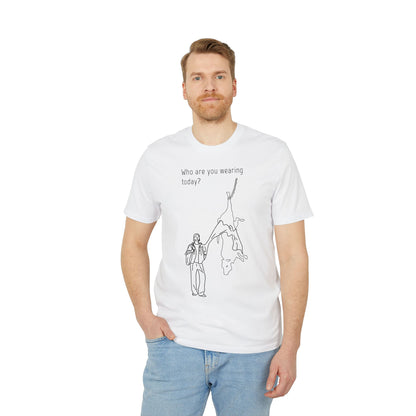 Who are you wearing today? - Unisex T-shirt - Against leather industry - cow skin to leather jacket