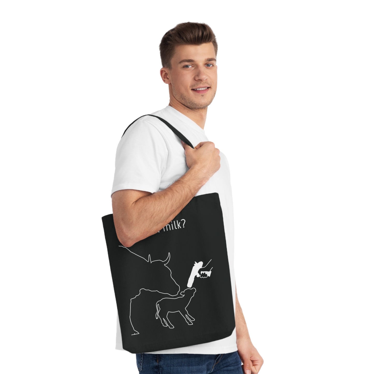 Want Milk? - Woven tote bag - Against Milk Industry