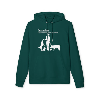 Speciesism Definition - Unisex Hoodie - Woman with Dog, Cat, Pig, and Chicken