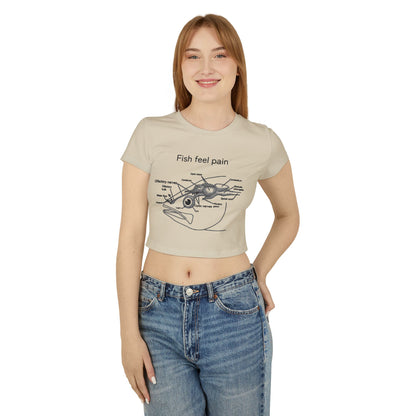 Fish Feel Pain T-Shirt - Crop Tee - Graphic Tee - Fish are not vegetables