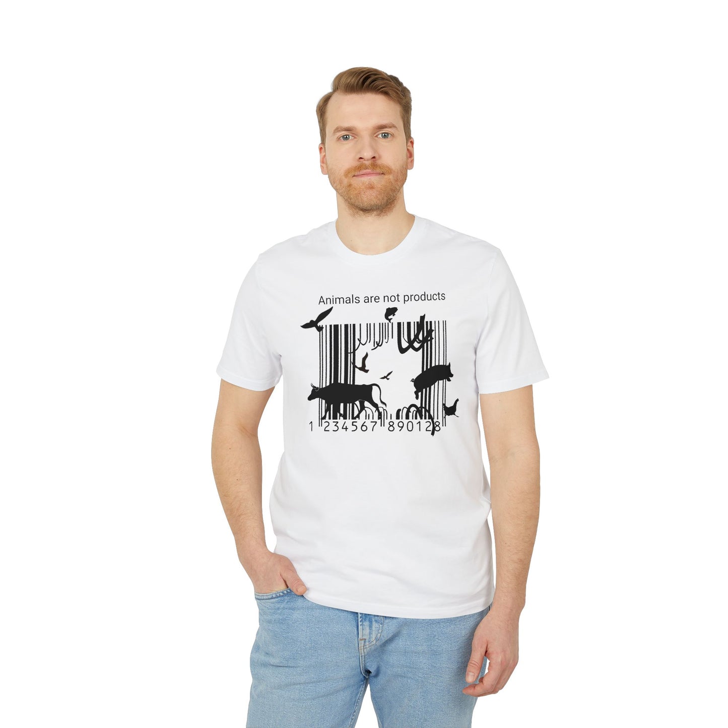 Animals Are Not Products - Unisex T-Shirt - Jumping out of Barcode