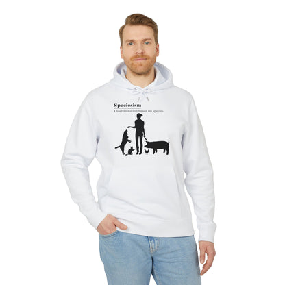 Speciesism Definition - Unisex Hoodie - Woman with Dog, Cat, Pig, and Chicken