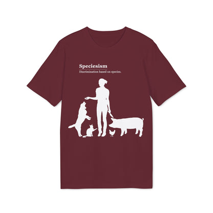 Speciesism Definition - Unisex T-Shirt - Woman with Dog, Cat, Pig, and Chicken