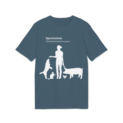 Speciesism Definition - Unisex T-Shirt - Woman with Dog, Cat, Pig, and Chicken