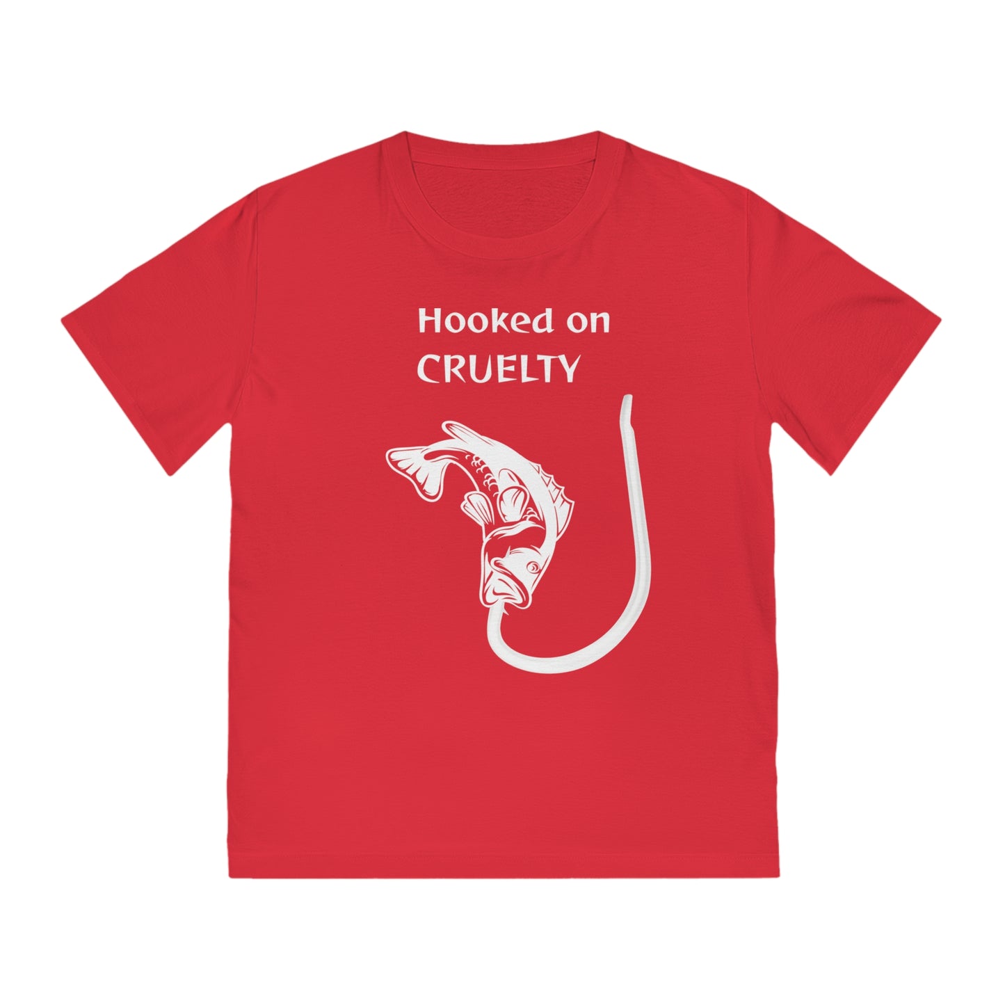 Hooked On Cruelty - Unisex Rocker T-Shirt - Against Fishing - Catch the eye of fishermen