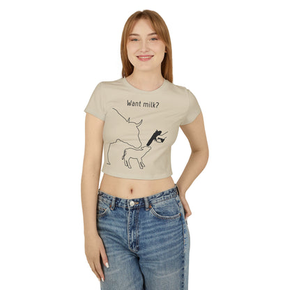 Want Milk? - Crop Tee - Against Milk Industry