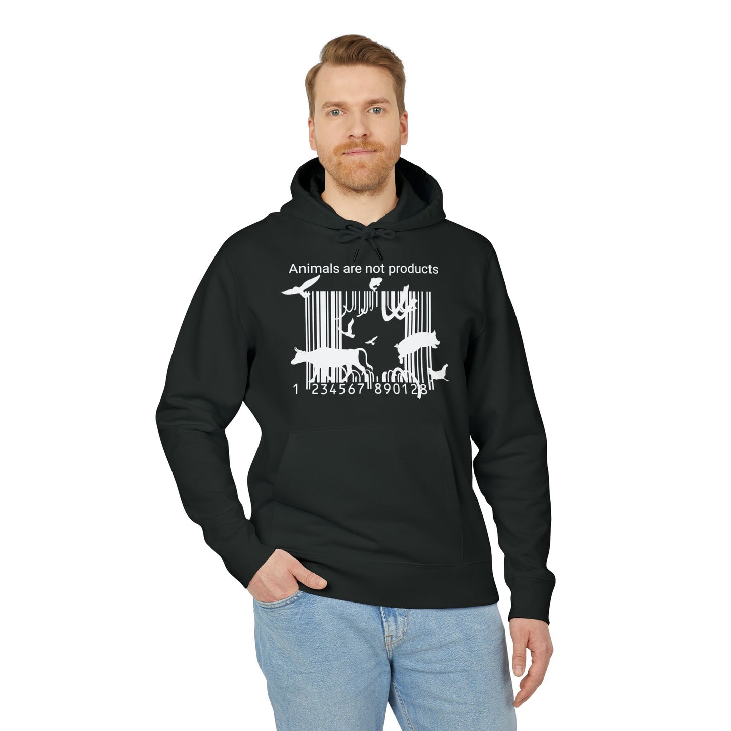 Animals Are Not Products - Unisex Hoodie - Jumping out of Barcode