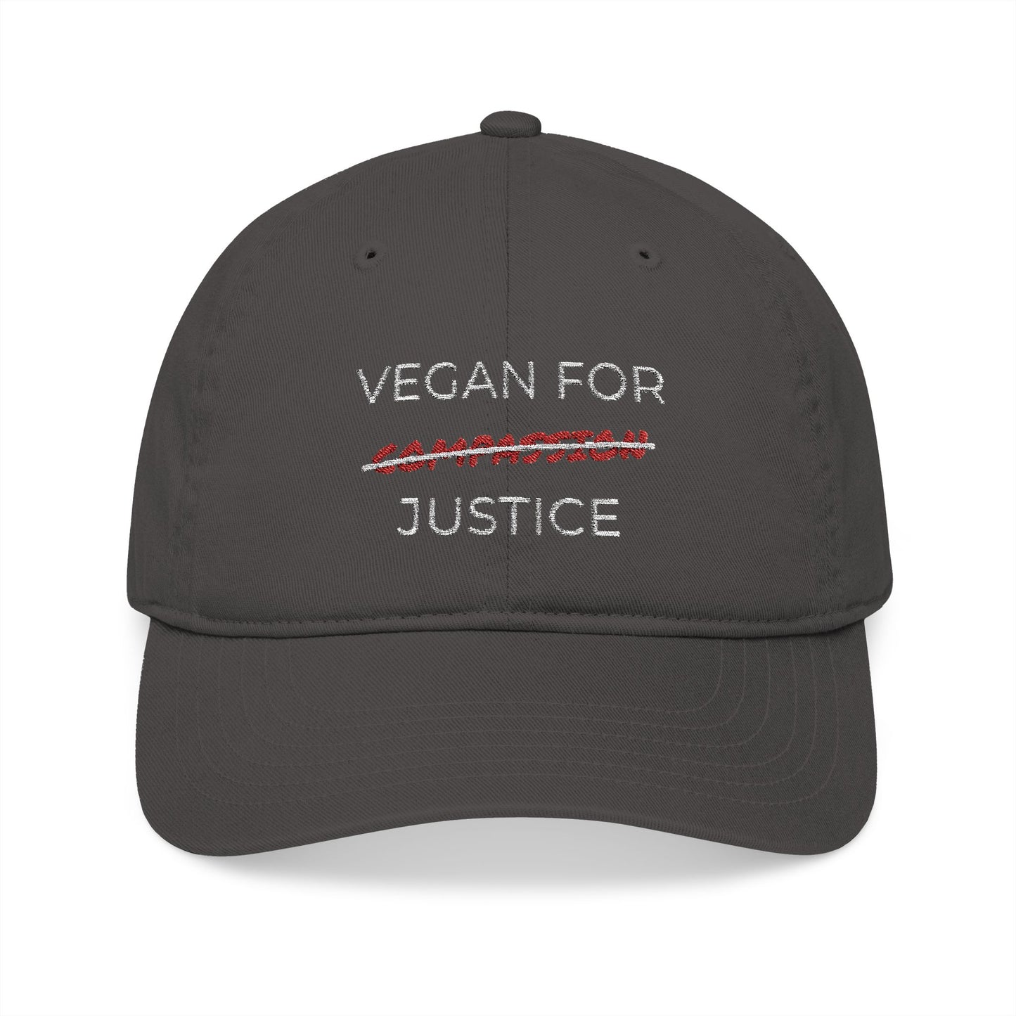Vegan For Justice - Organic Embroidered Baseball Cap