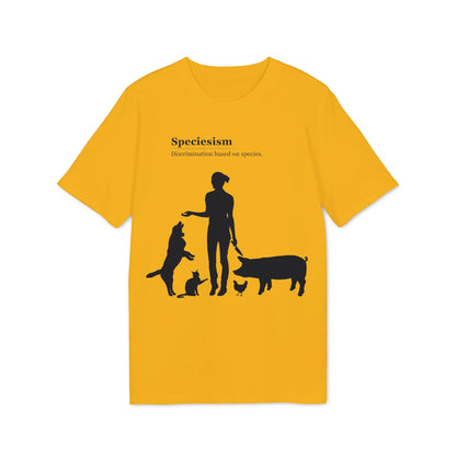 Speciesism Definition - Unisex T-Shirt - Woman with Dog, Cat, Pig, and Chicken