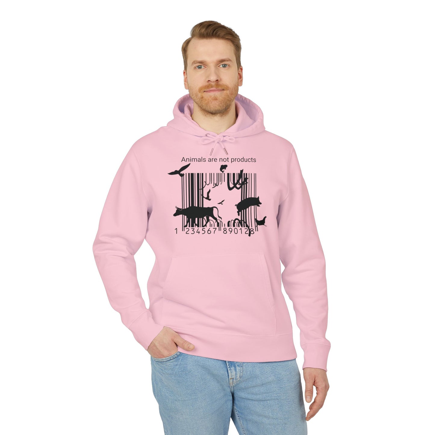 Animals Are Not Products - Unisex Hoodie - Jumping out of Barcode