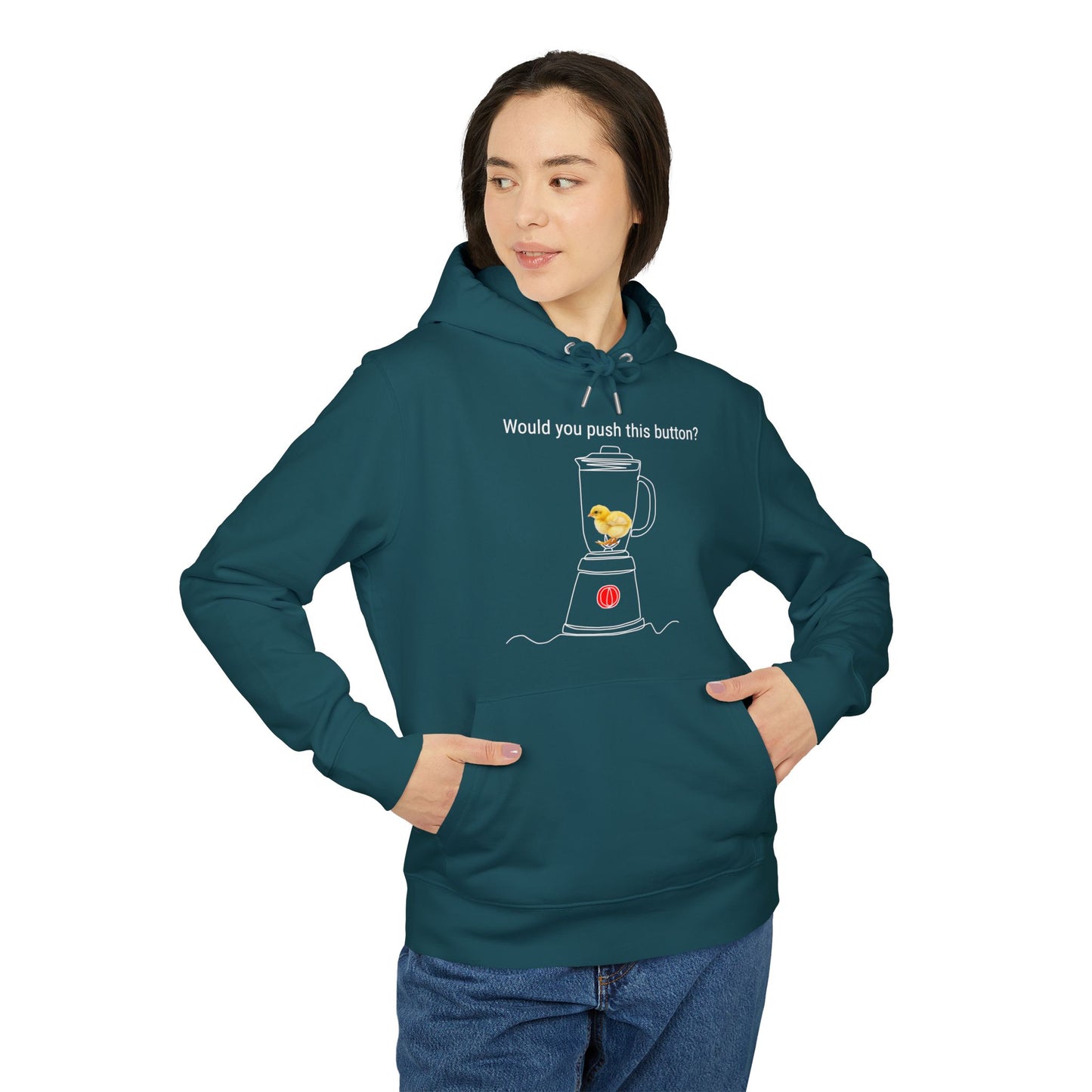 Would you push the button? - Unisex Hoodie - Against egg industry