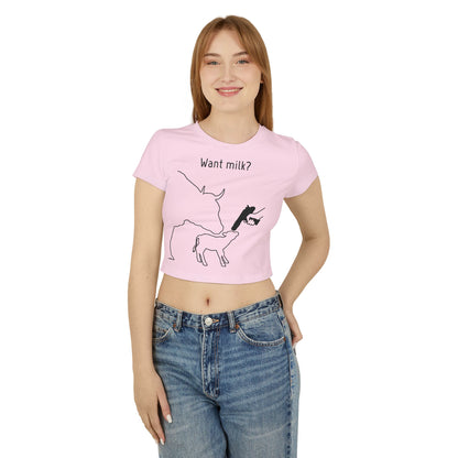 Want Milk? - Crop Tee - Against Milk Industry
