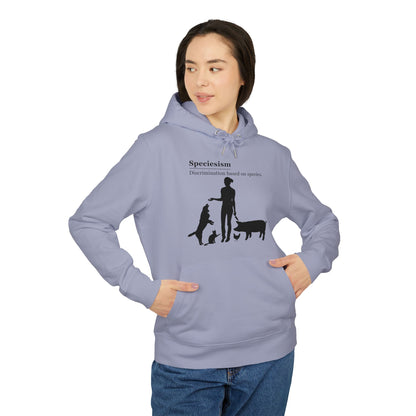 Speciesism Definition - Unisex Hoodie - Woman with Dog, Cat, Pig, and Chicken